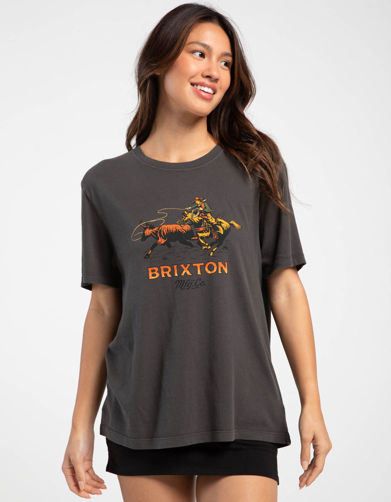 BRIXTON // Wrangling Vintage Crew Tee WASHED BLACK