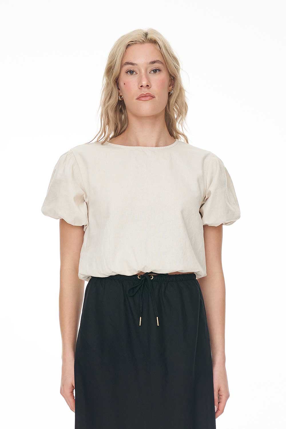 HUFFER // Lin-In Airy Top NATURAL