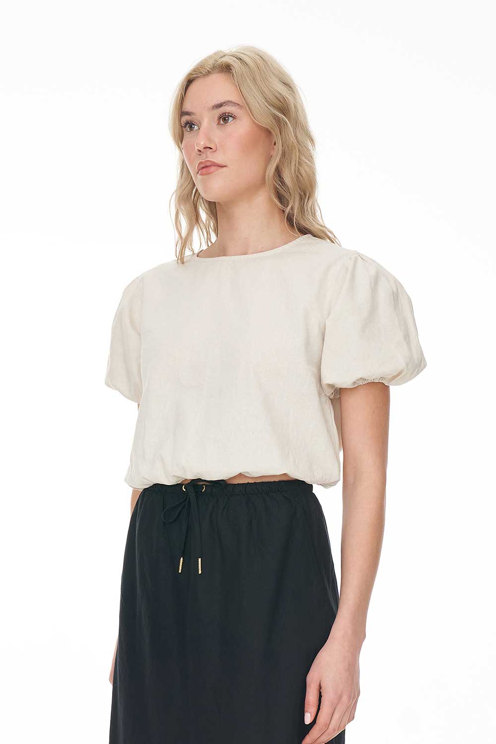 HUFFER // Lin-In Airy Top NATURAL