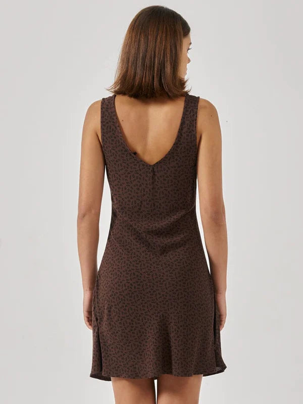 THRILLS // Cassia Mini Dress BLACK/BROWN