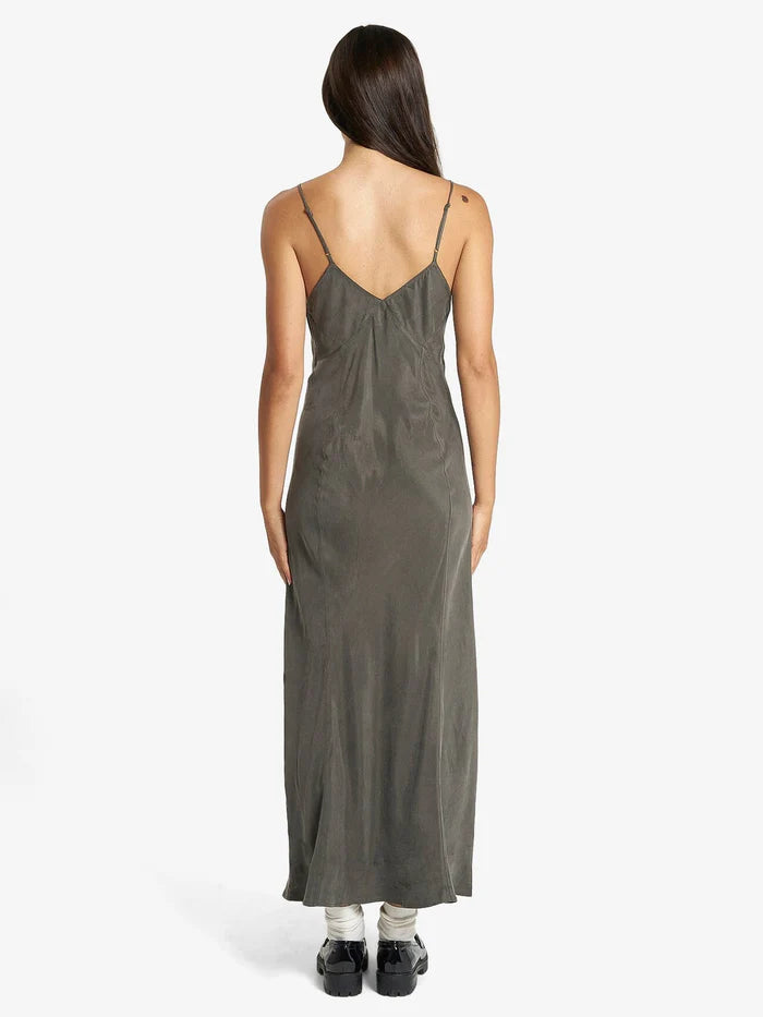 THRILLS // Chelsea Full Length Slip Dress TRUFFLE