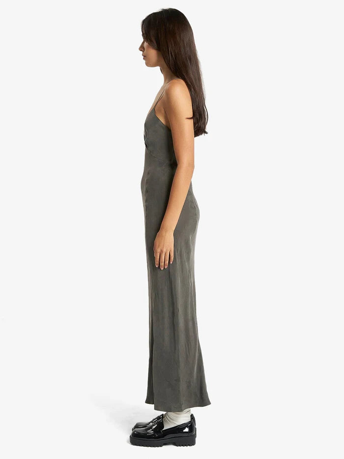 THRILLS // Chelsea Full Length Slip Dress TRUFFLE