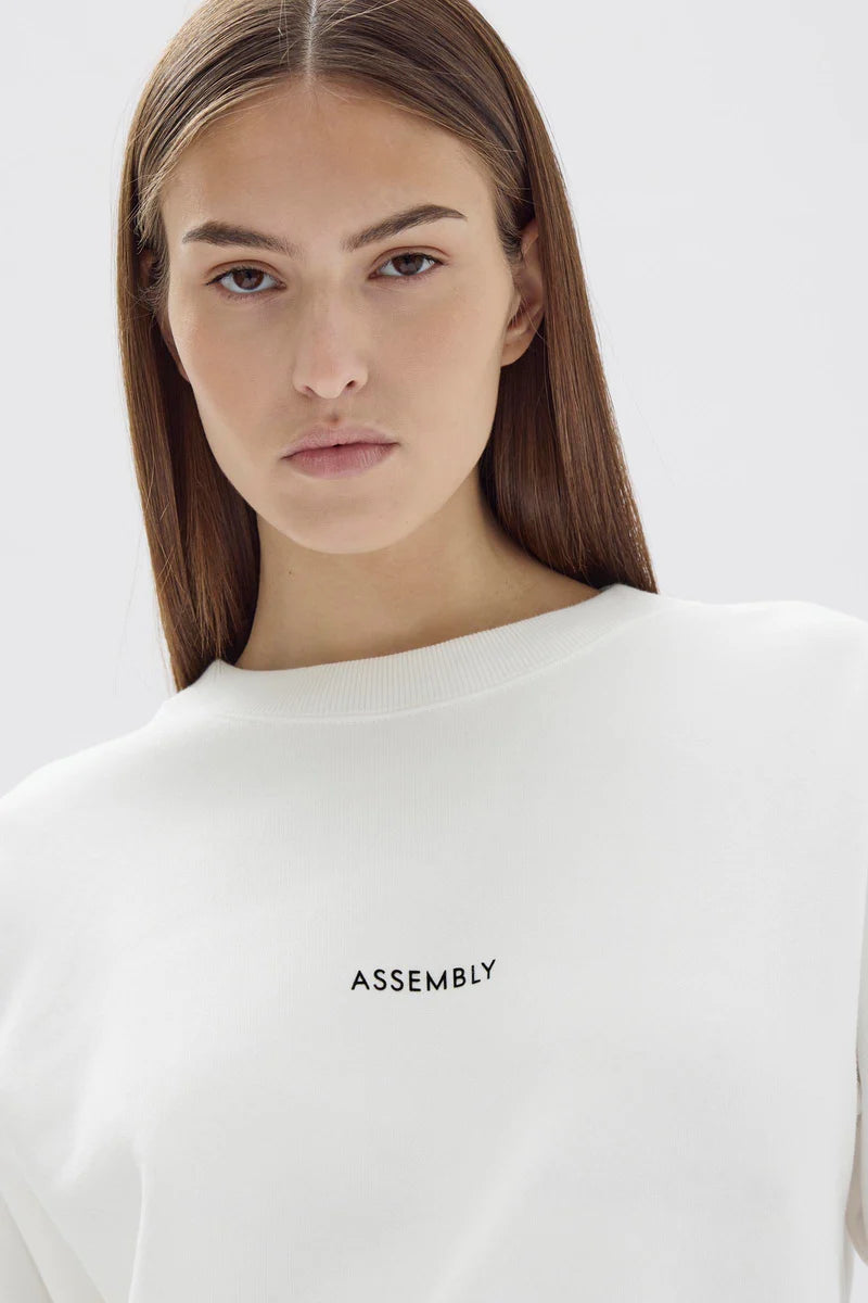 ASSEMBLY LABEL // Flocked Logo Fleece ANTIQUE WHITE