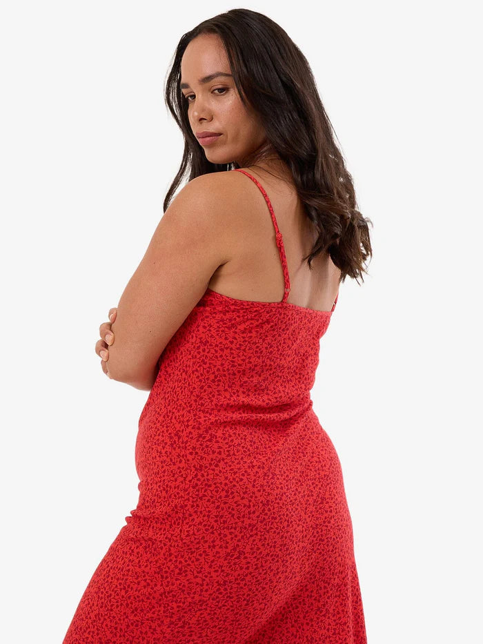 THRILLS // Zinnia Bias Dress FLAME RED