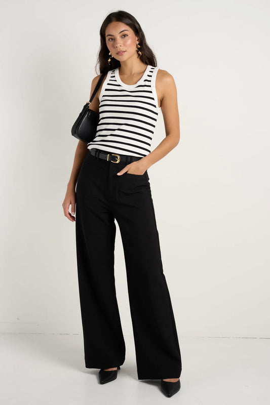 AMONG THE BRAVE // Zoey Tailored Wide Leg Pants BLACK