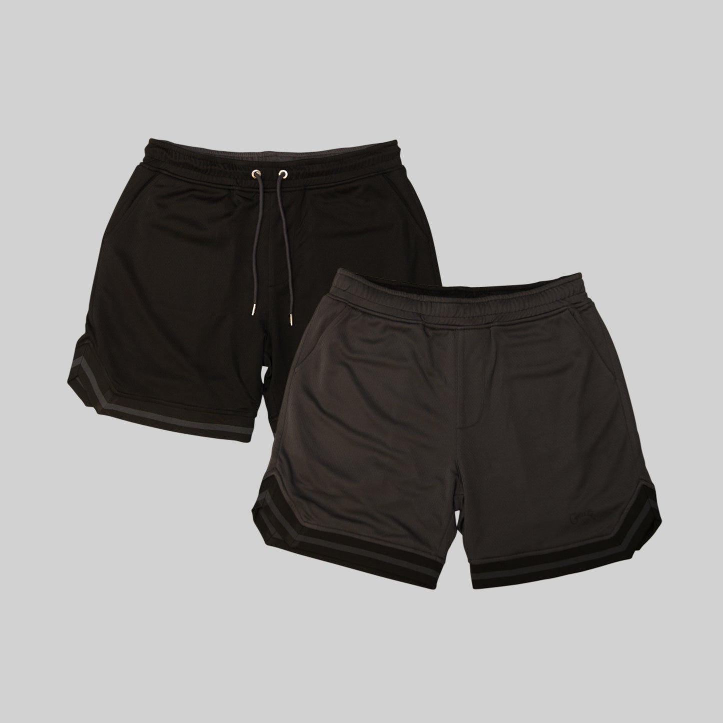 CRATE // Reversible Mesh B-Ball shorts BLACK/DARK GREY