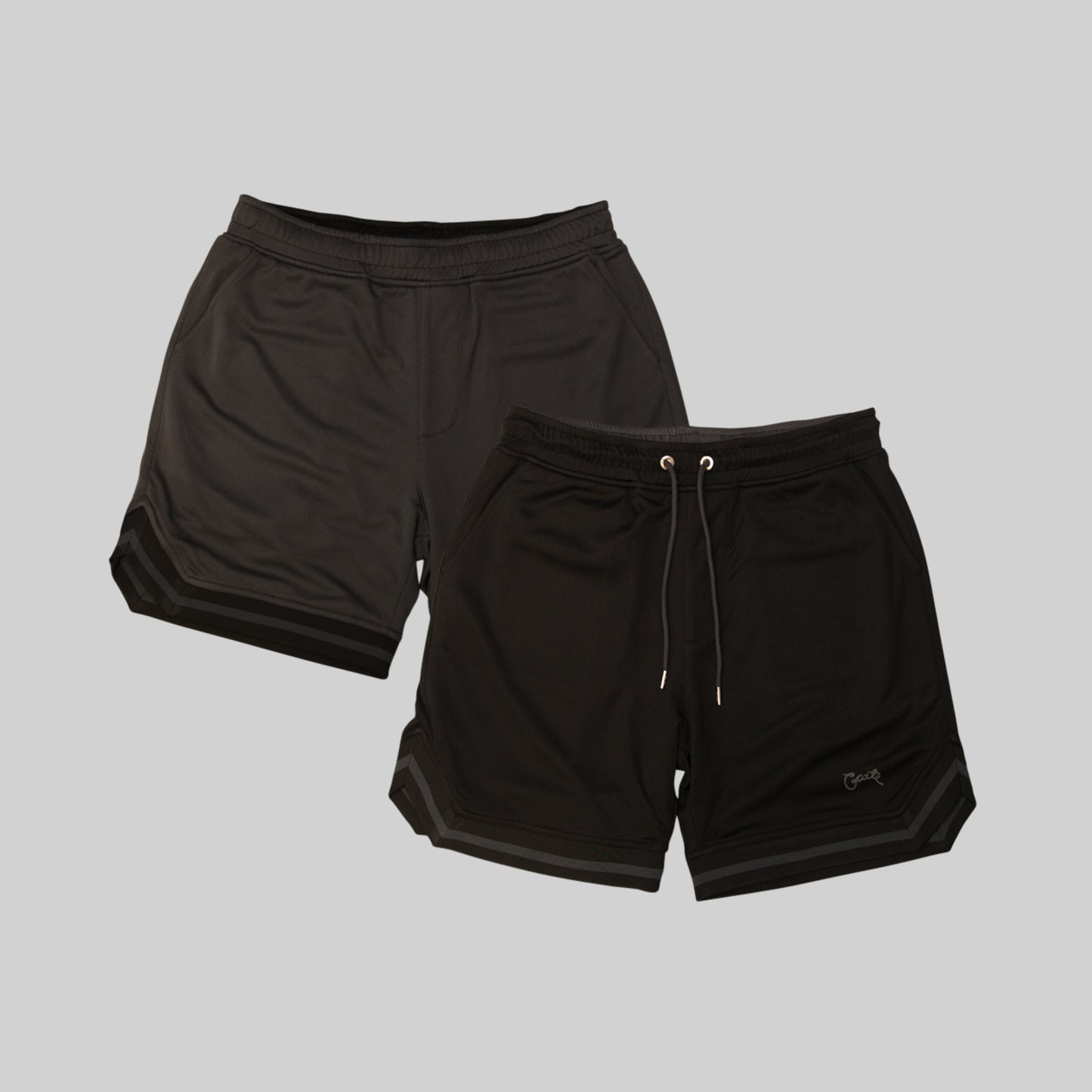 CRATE // Reversible Mesh B-Ball shorts BLACK/DARK GREY