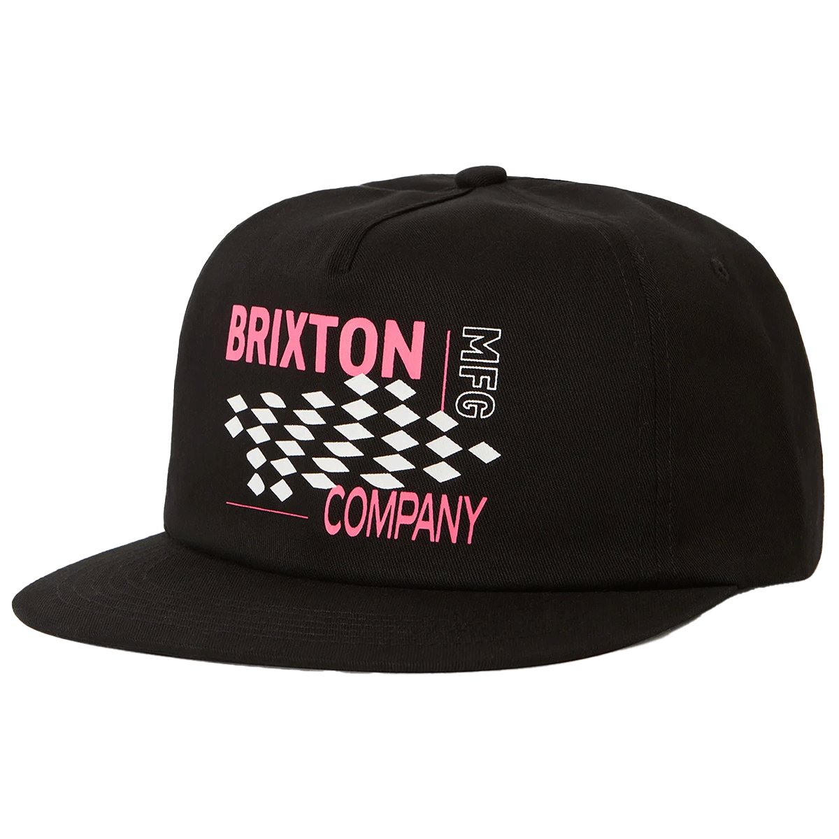 BRIXTON // Neon Finish Line Snapback BLACK/PINK