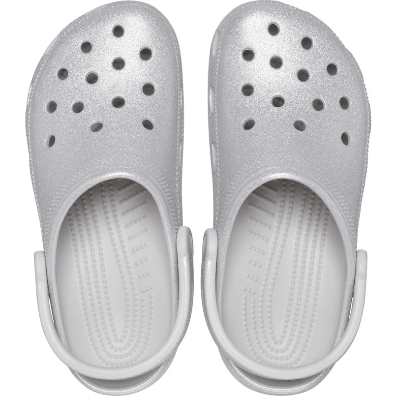 CROCS // KIDS Classic Clog SILVER GLITTER