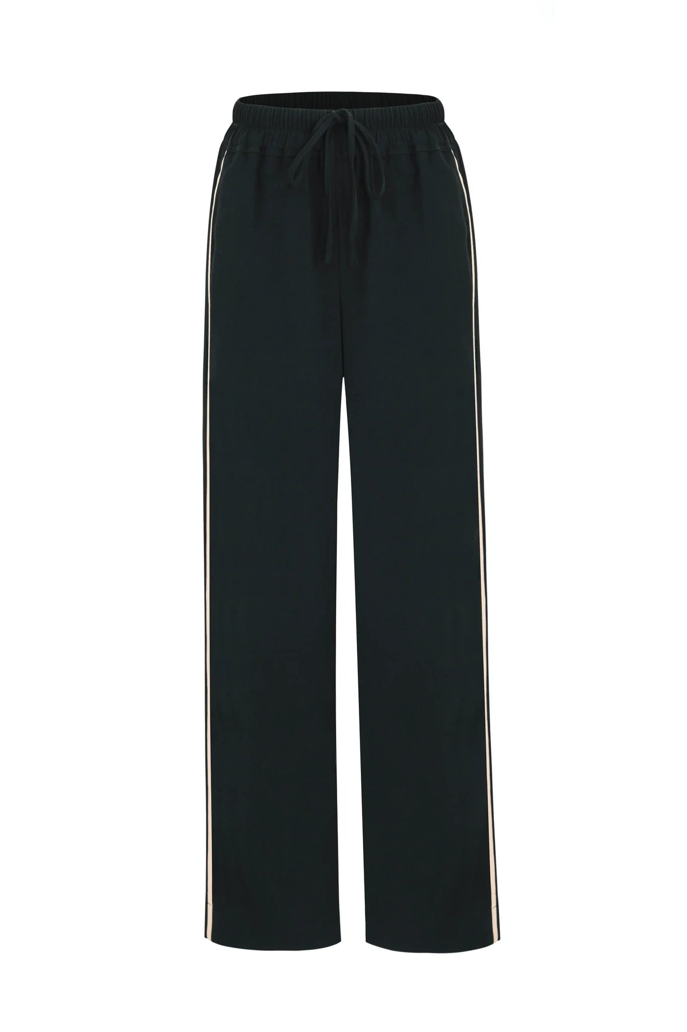 AMONG THE BRAVE // Confidant Stripe Leg Crepe Wide Pants BLACK