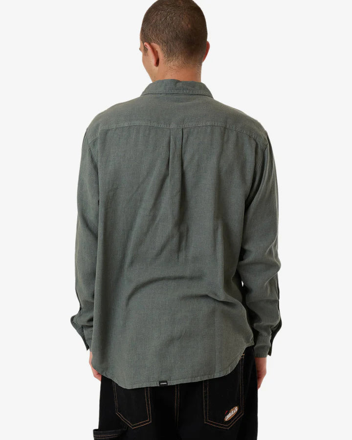 THRILLS // Hemp Minimal Thrills Oversize Long Sleeve Shirt DARK FOREST