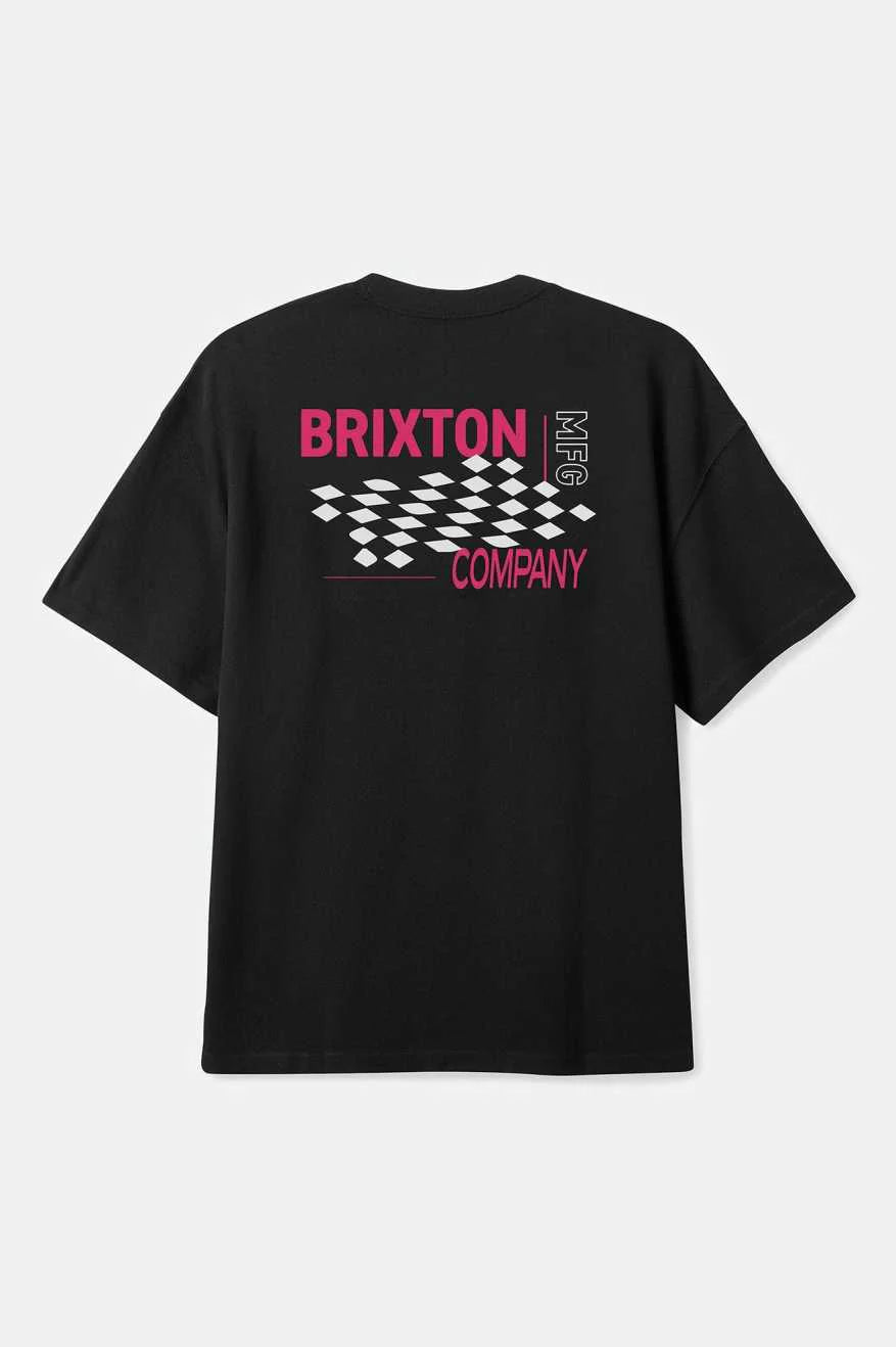 BRIXTON // Neon Finish Line SS Tee BLACK