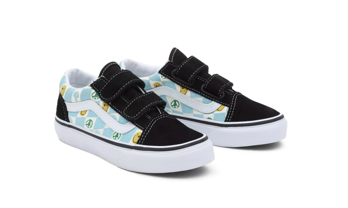 VANS // Kids Old Skool Velcro Melted Check BLACK/MULTI