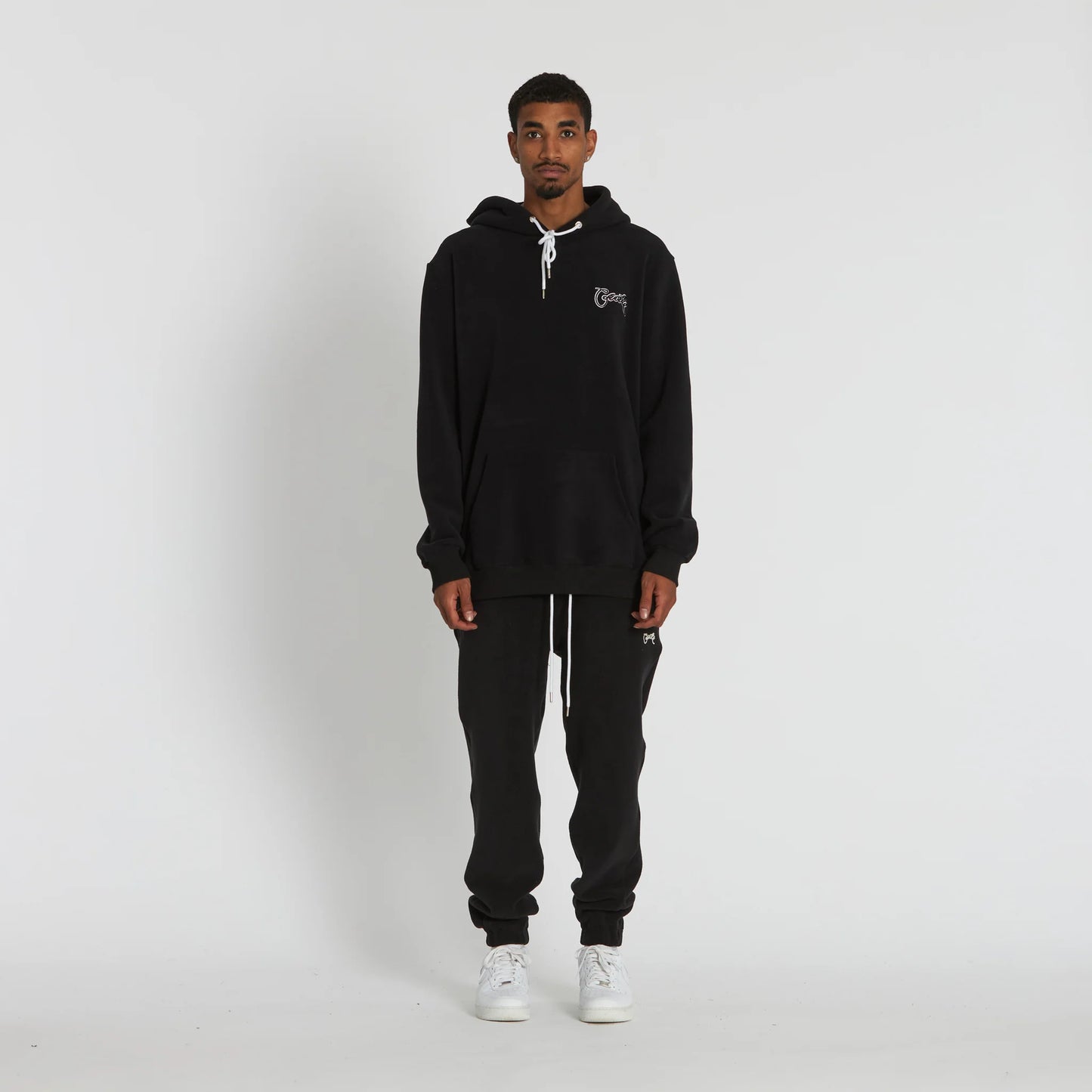 CRATE // Scripted Polar fleece Trackpants BLACK