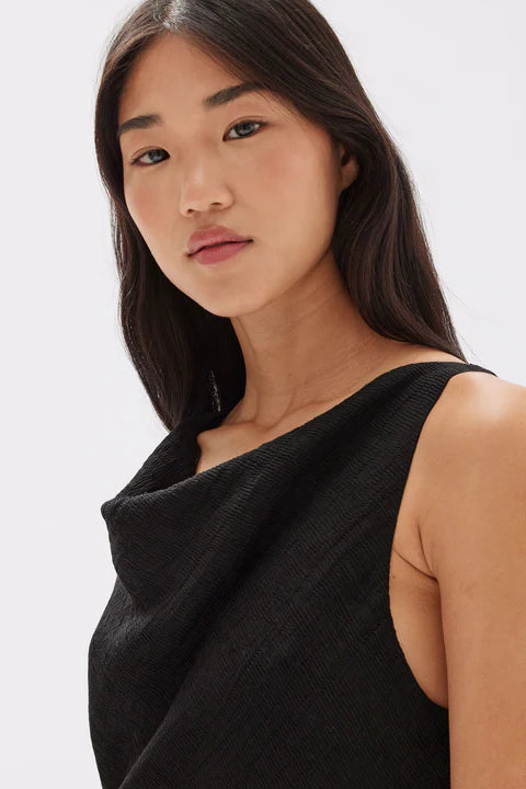 ASSEMBLY LABEL // Reign Textured Midi Dress BLACK