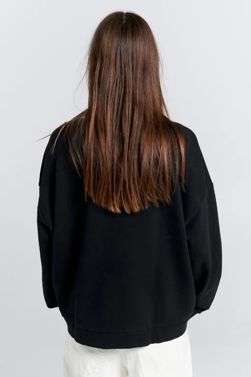 KAREN WALKER // Runaway Arch Organic Cotton Sweatshirt BLACK