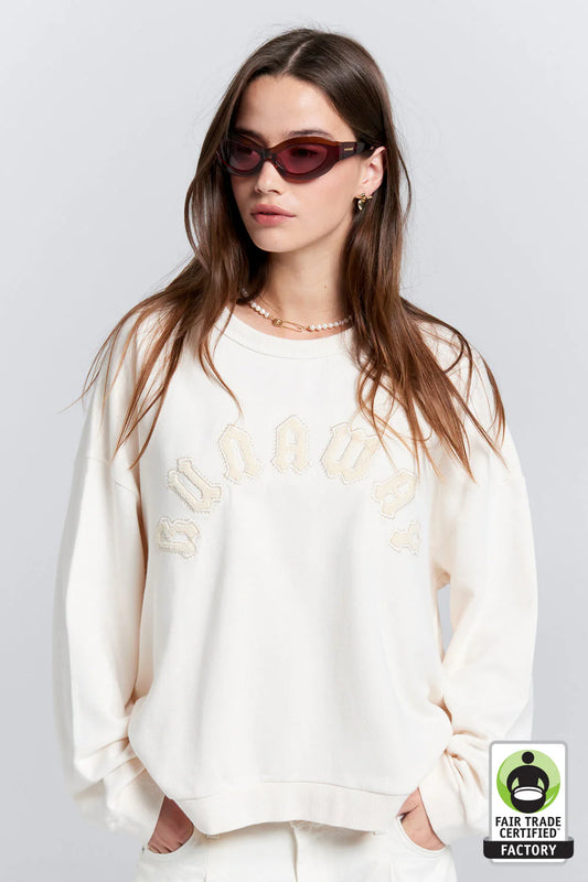 KAREN WALKER // Runaway Arch Organic Cotton Sweatshirt ECRU