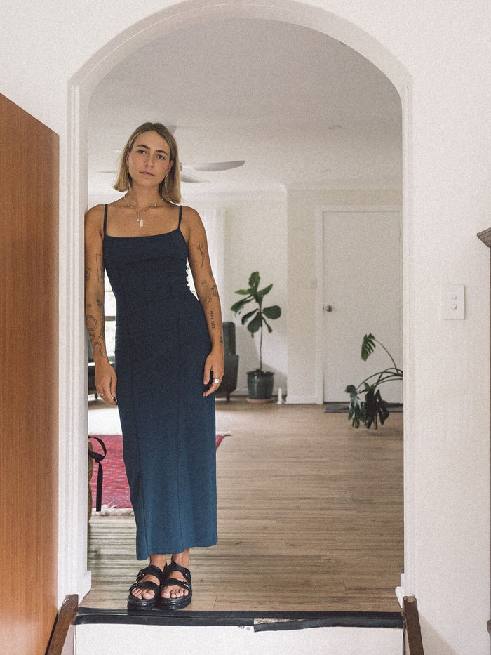 THRILLS // Rib Seam Dress SEA BLUE