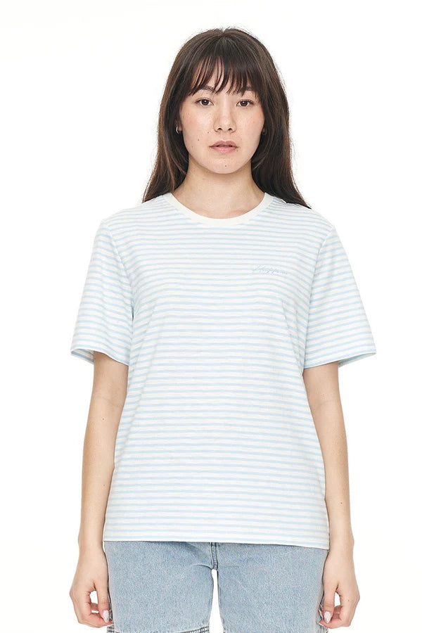 HUFFER // Striped Classic Tee CLUB BLUE/CHALK