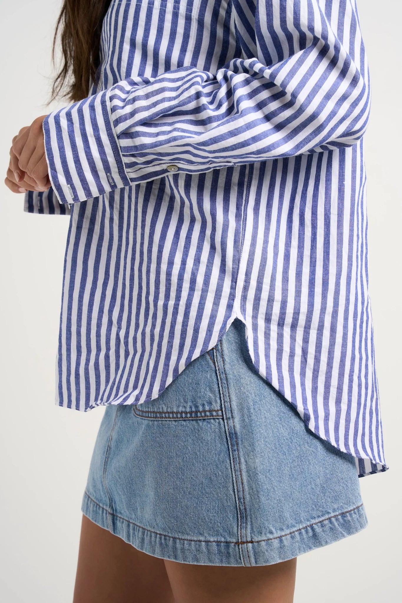 STORIES BE TOLD // You Got This Poplin Oversized Shirt BLUE