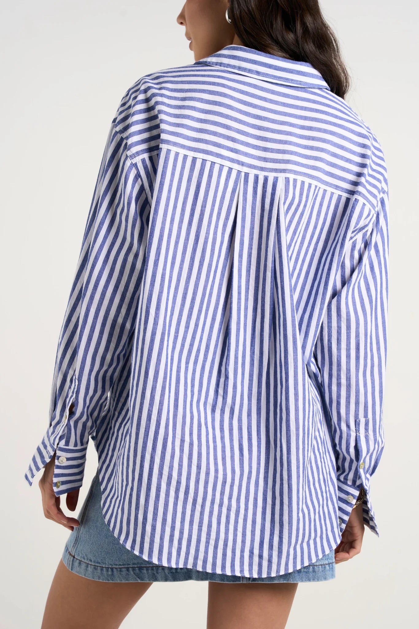 STORIES BE TOLD // You Got This Poplin Oversized Shirt BLUE