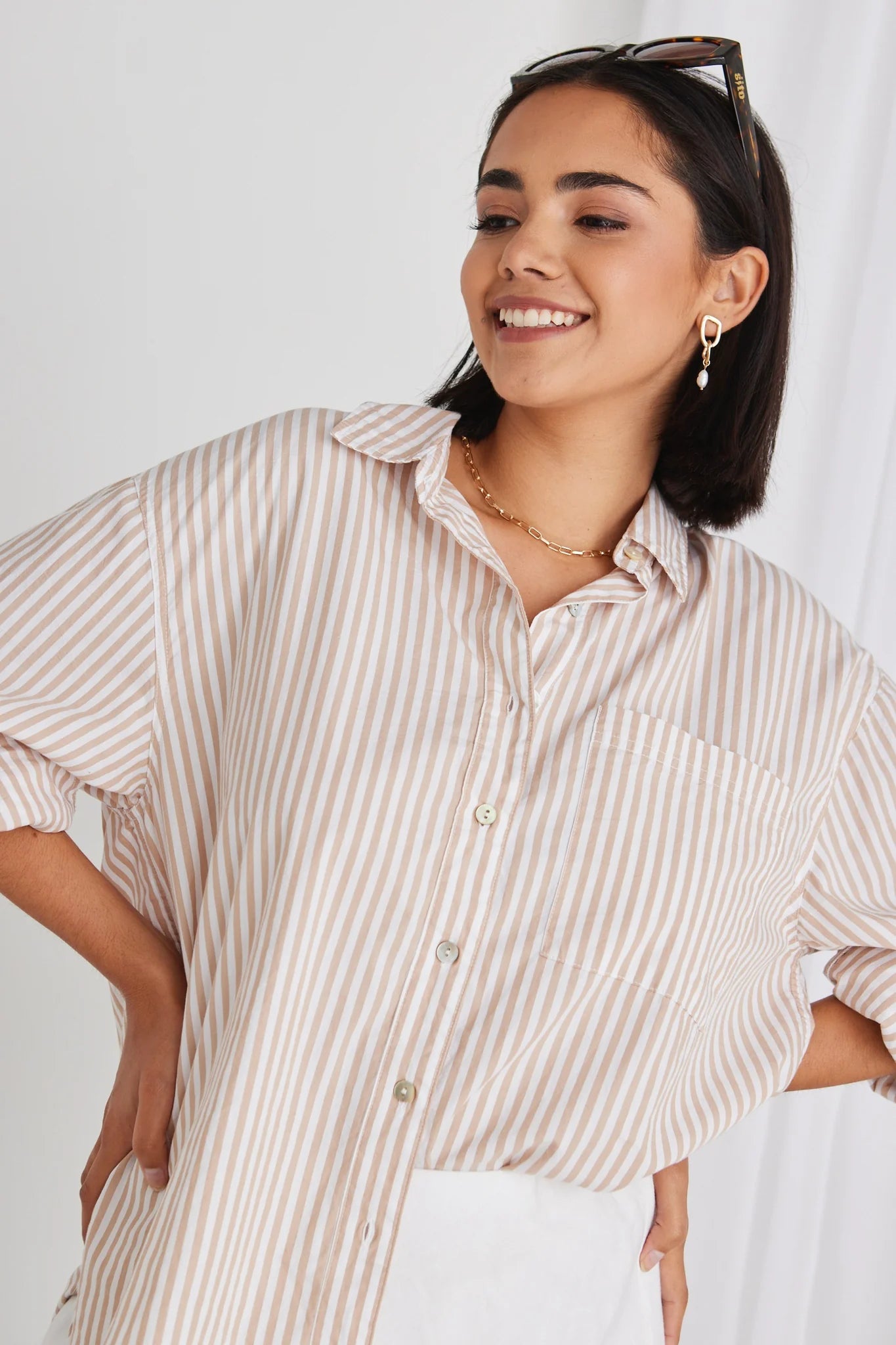 STORIES BE TOLD // You Got This Poplin Oversized Shirt ECRU