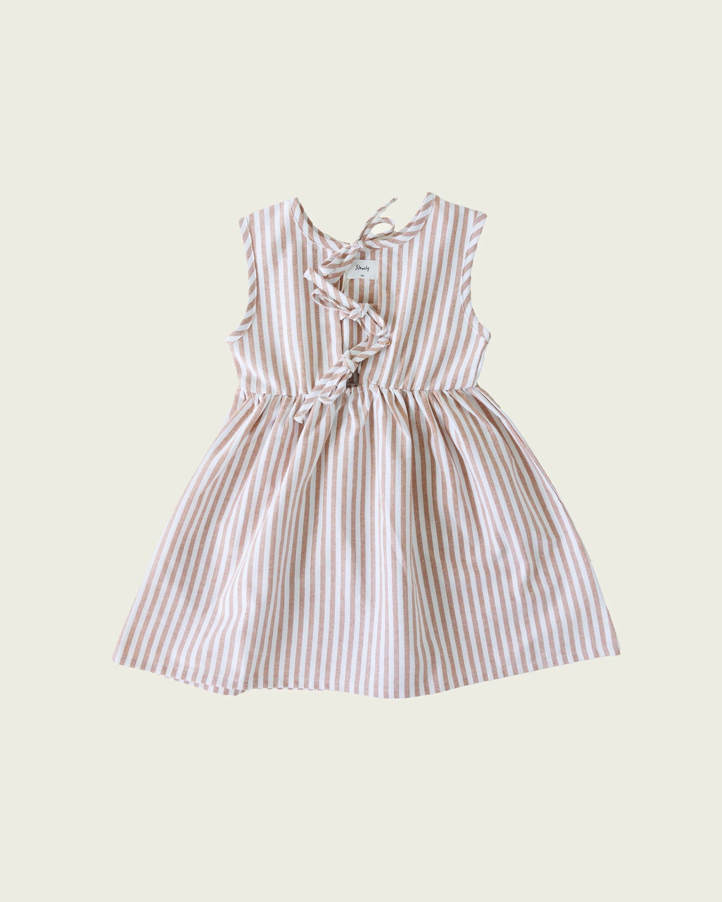 SLOWLY LABEL // Ziggy Dress SAND STRIPE