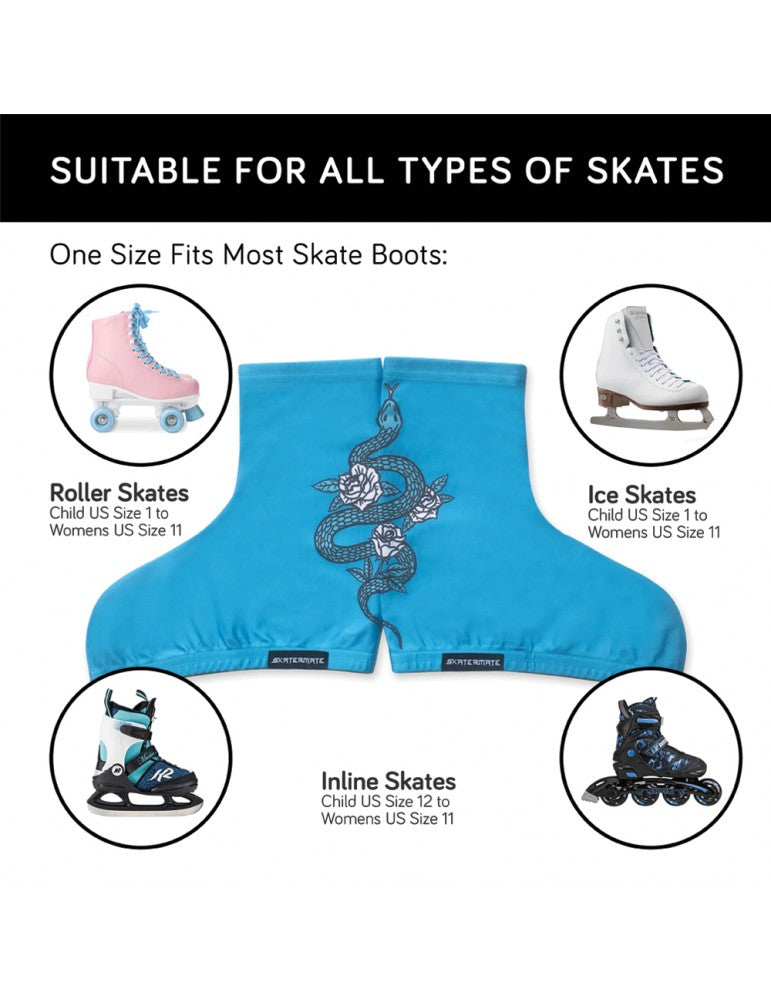 SKATERMATE // Boot Covers TEAL SNAKE PRINT