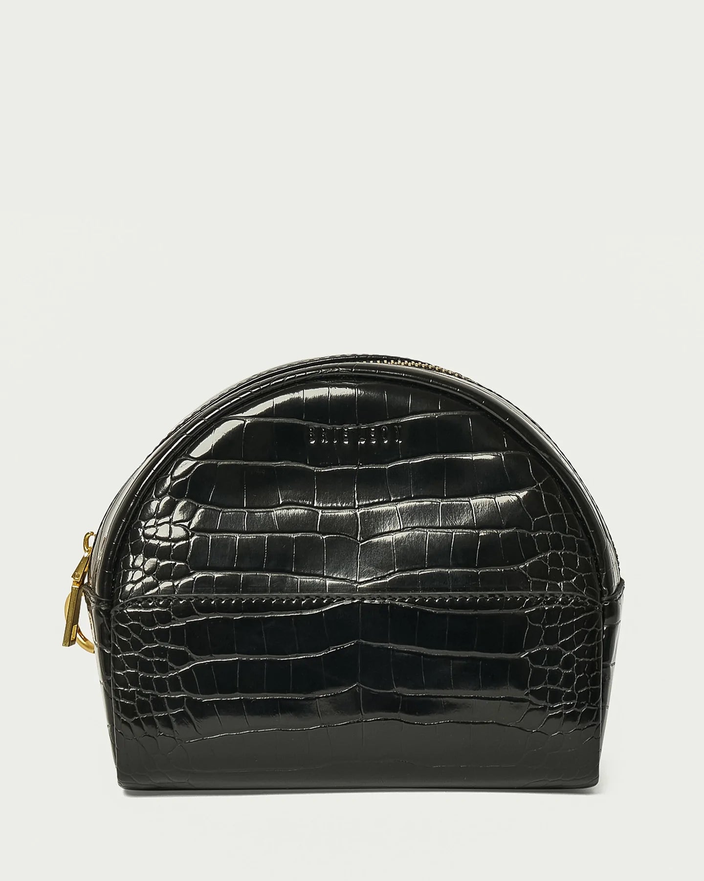 BRIE LEON // Circulo Essentials Pouch BLACK BRUSHED RECYCLED CROC