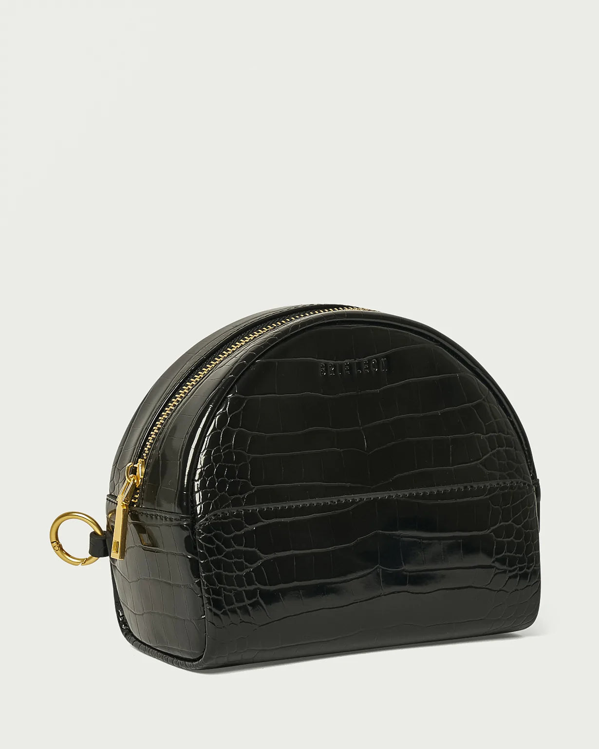 BRIE LEON // Circulo Essentials Pouch BLACK BRUSHED RECYCLED CROC