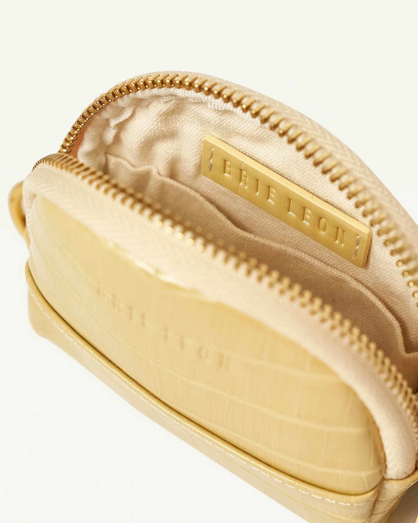 BRIE LEON // Circulo Coin Purse BUTTERMILK BRUSHED RECYCLED CROC