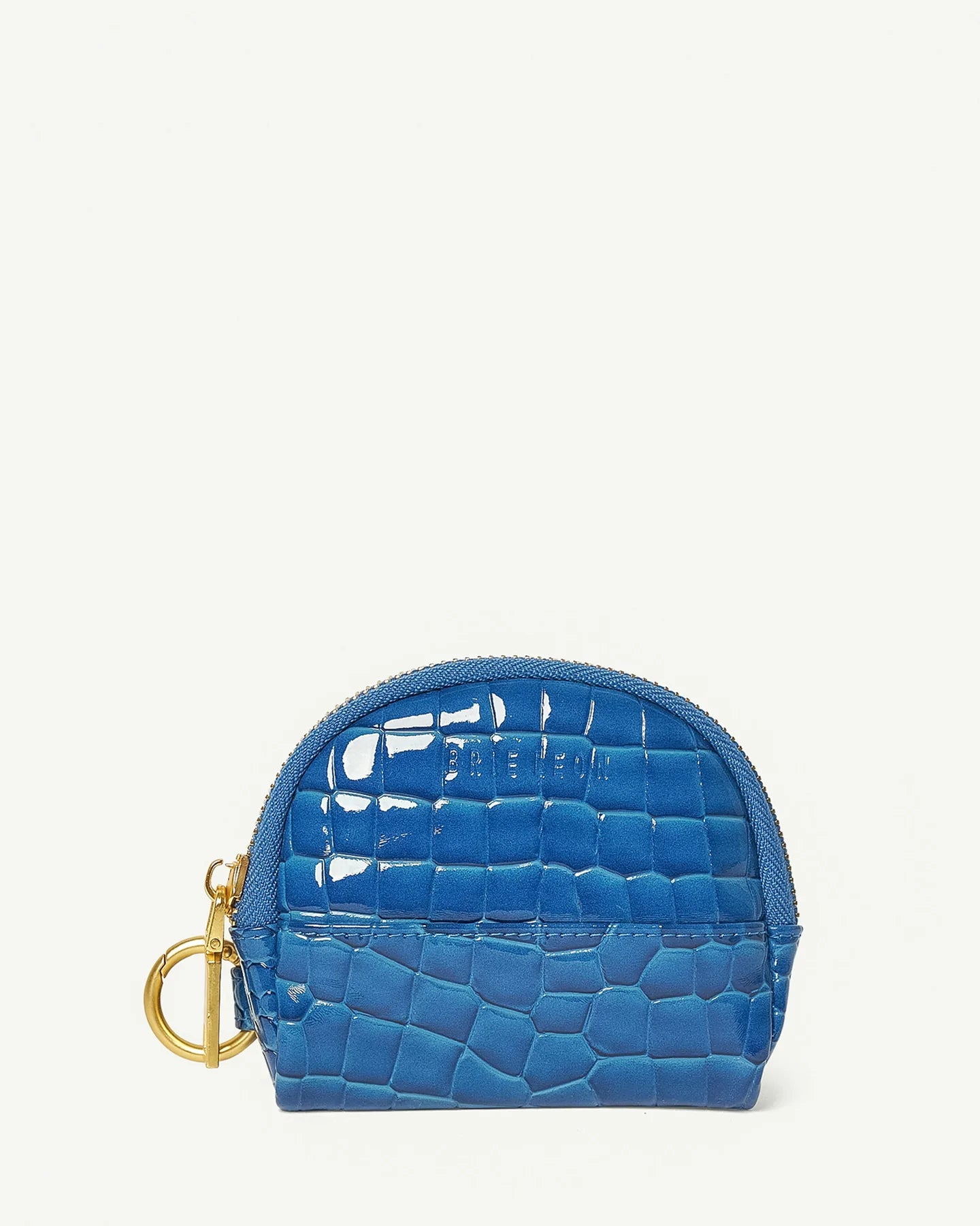 BRIE LEON // Circulo Coin Purse COBALT WET BRUSHED RECYCLED CROC