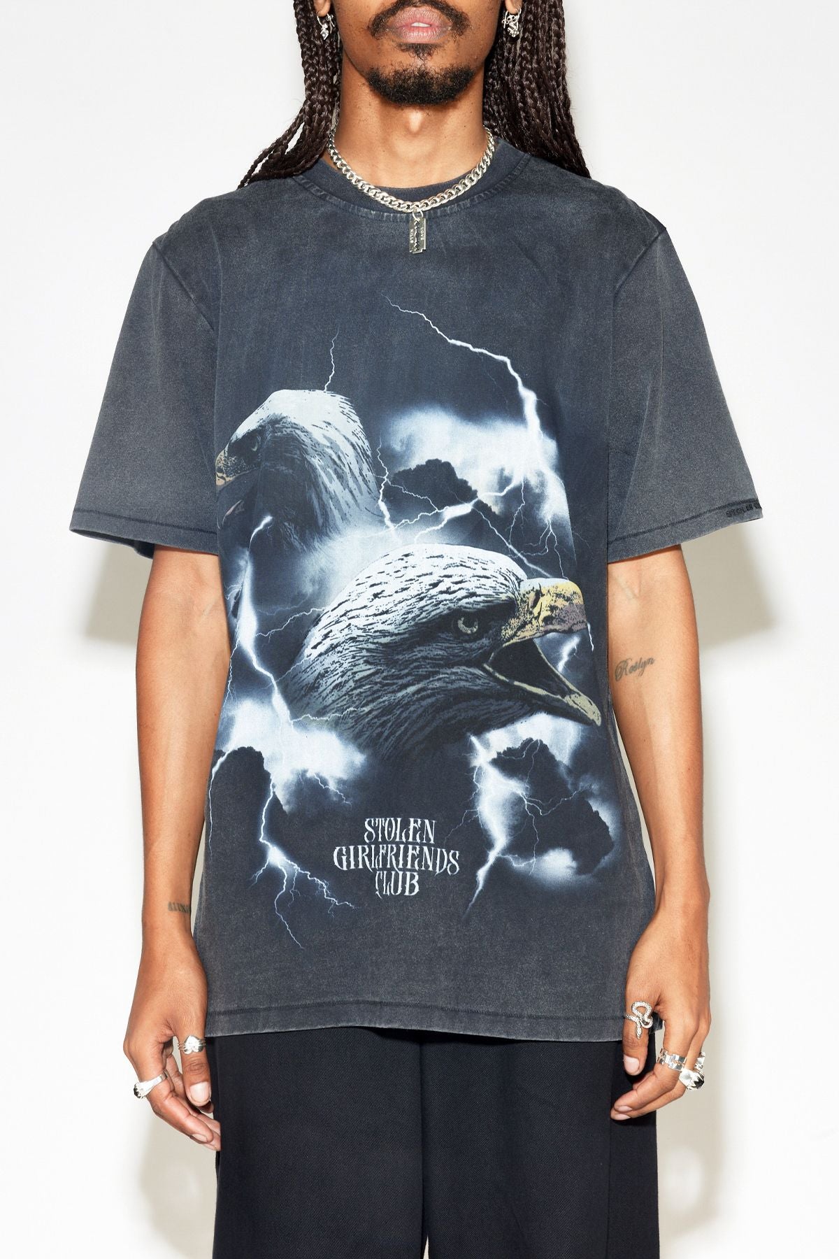 STOLEN GIRLFRIENDS CLUB // Eagle Dreams Tee AGED CHARCOAL