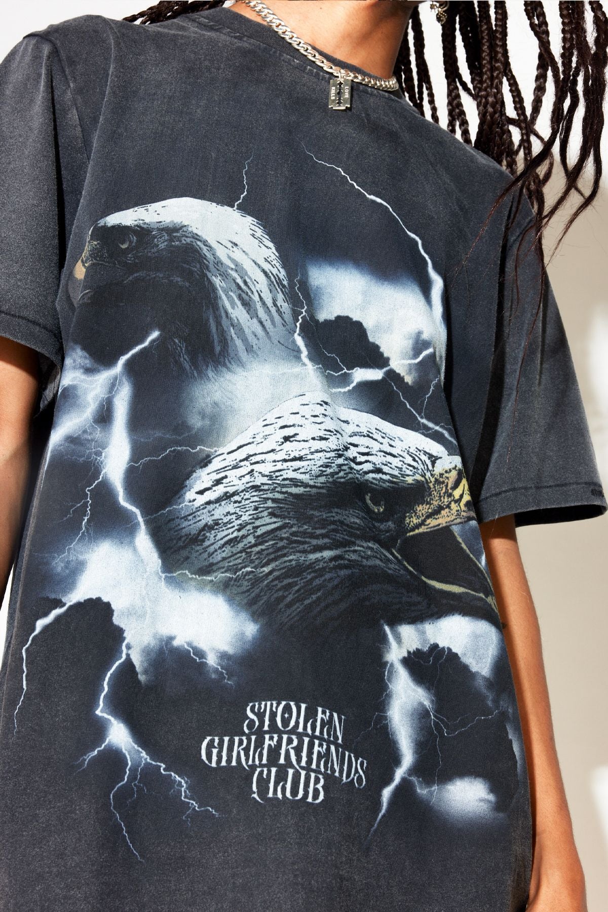 STOLEN GIRLFRIENDS CLUB // Eagle Dreams Tee AGED CHARCOAL